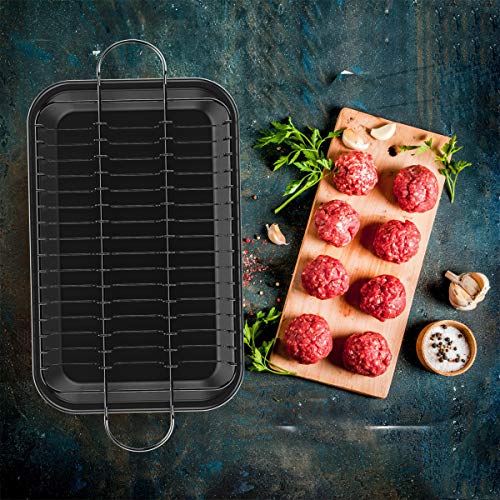 Meatball Pan2In1 Roaster with Removable Wire Rack Insert to Drain