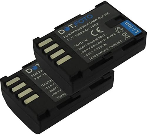 2 x Dot.Foto DMW-BLF19, DMW-BLF19E Premium 7.2v / 1860mAh Rechargeable Battery for Panasonic Lumix DMC-GH3, DMC-GH4 / DC-G9