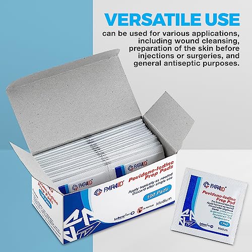 (Box of 100 Count) Prep Solution Pads, 10 Swabs for Individual