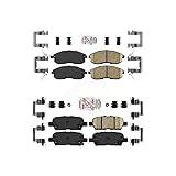AmeriBRAKES Front Rear Ceramic Disc Brake Pads Kit