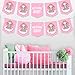 Pink Elephant Party Banner - Welcome Baby - Girl Baby Shower Decorations Supplies - 2 Pack