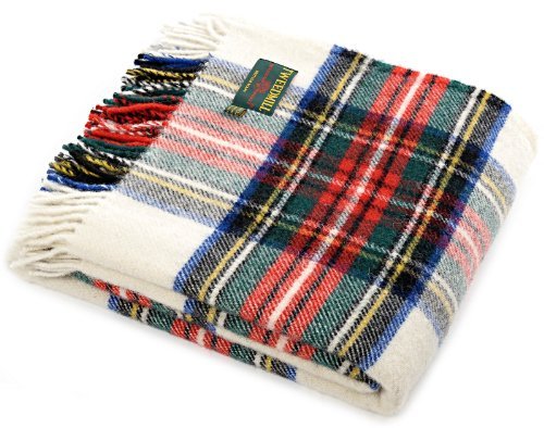 Dress Stewart tartan British made wool picnic blanket travel rug