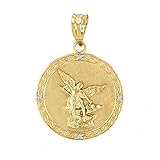 10k Yellow Gold Saint Michael The Archangel Diamond
