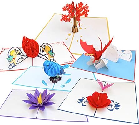 Amazoncom 3d Pop Up Greeting Cards Origami Art 6pc