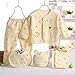 MIOIM Newborn Baby 0-3M Boys Girls Cotton Tops Hat Pants Outfit Sets 5PCS