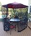 Patio Umbrella Mosquito Netting - Polyester Mesh Screen with Zipper Opening and Water Tube at Base to Hold in Place - Helps Protect from Mosquitoes - Fits 9FT Umbrellas and Patio Tables - Black