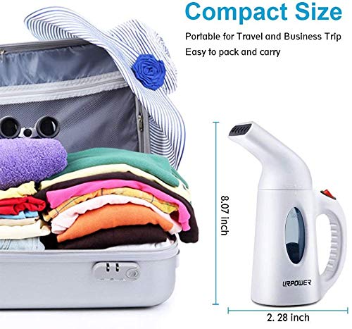 URPOWER Steamer for Clothes Steamer, Portable Handheld Garment Fabric Steamer Fast Heat-up Powerful Clothes Steamer with High Capacity for Home and Travel - Not for Abroad