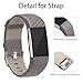 Henoda Replacement Bands Compatible with Fitbit Charge 2, Classic Genuine Leather Charge 2 Band Fitness Wristband for Women Men Small Large Weave Taupe