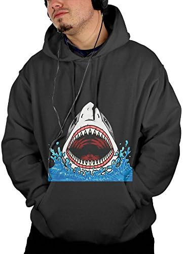 CHYHG DU Boy Cool Custom Casual BRIELLE Mako Shark Lightweight Pullover Hoodie Hooded Sweatshirt For Men Black Small