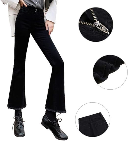 high waisted black flare pants