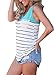 FARYSAYS Women's Casual Color Block Striped Racerback Cami Tank Tops