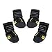 Petacc Dog Boots Water Resistant Dog Shoes for Large Dogs and Black Labrador 4 Pcs in Size 5 Black