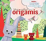 Mon coffret origamis : Avec 1 livre de pliages, 30 feuilles colorées et 12 yeux mobiles (à coller) by 