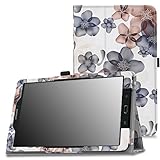 MoKo Samsung Galaxy Tab E 9.6 Case - Slim Folding Cover for Samsung Galaxy Tab E Wi-Fi / Tab E Nook 9.6-Inch Tablet Verizon 4G LTE Version, Floral INDIGO (NOT FIT Tab E 8.0 inch Tablet)