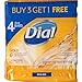 Dial Antibacterial Deodorant Bar Soap, Gold, 4-Ounce Bars, 4 Count