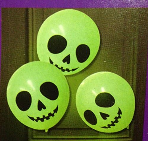 6 Light Up Balloons Glow In The Dark W/ Glow Sticks Halloween Party Decoration