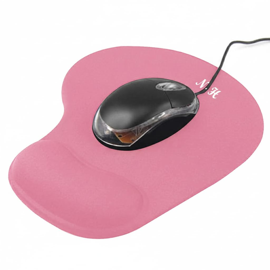 Mouse Mat BLACK ANTI-SLIP COMFORT MOUSE PAD MAT WITH GEL FOAM REST WRIST SUPPORT FOR PC LAPTOP (Pink, Regular)