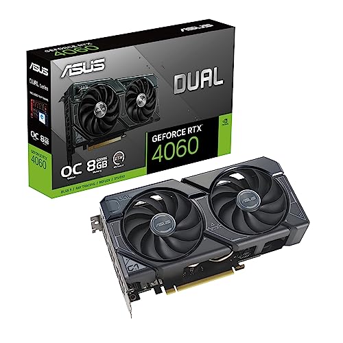 ASUS Dual GeForce RTX™ 4060 OC Edition 8GB GDDR6 (PCIe 4.0, 8GB GDDR6, DLSS 3, HDMI 2.1a, DisplayPort 1.4a, 2.5-Slot Design, Axial-Tech-Lüfterdesign, 