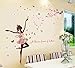 BIBITIME Beautiful Flower Wall Decal for Living Room Porch Nursery Couple Bedroom Vinyl Sticker Kids Room Decor Vinyl Mural (Reference, Dancing Girl Tree Branches Flowers)