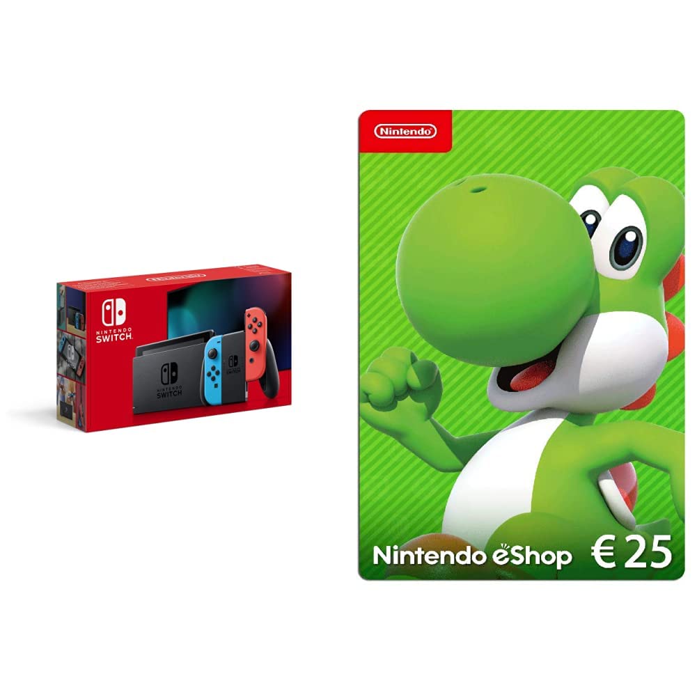 Nintendo-Switch-Consola-Estandar-Color-Azul-NeonRojo-Neon-Nintendo-eShop-Tarjeta-de-regalo-25E-Codigo-de-descarga