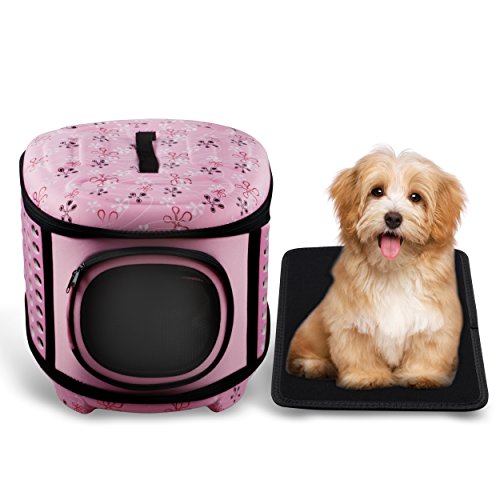 Pink Pet Carrier For Medium And Large Dogs And Cats - 17"x13"x15" - By Paw Pals