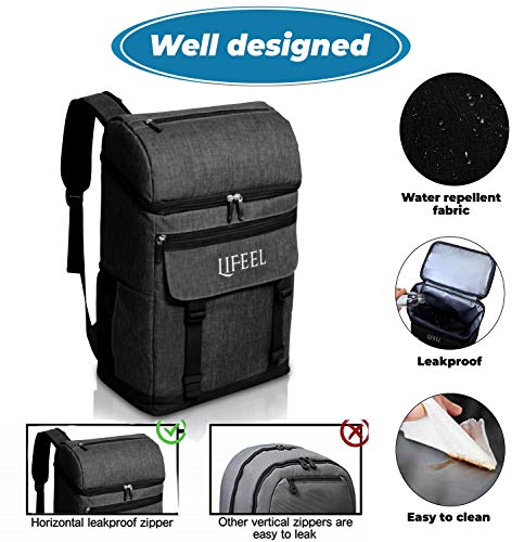 LiFeel Cooler Backpack Set of 5 Pieces, Premium Insulated Backpack Cooler Materials, Totally Leakproof Waterproof, Soft and Lightweight, Perfect for Lunch Picnic Hiking Camping Beach Park Day Trips W - Thumbnail 3