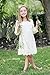 CVERRE Flower Girl Lace Dress Country Dresses with Sleeves 1-6 7-16 (160, Beige)