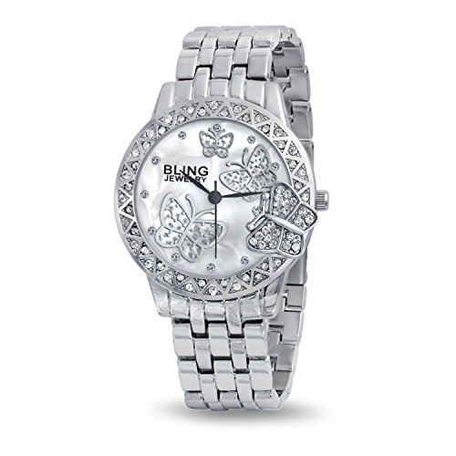 Bling Jewelry Stainless Steel Back Classic Butterfly Fashion Watch