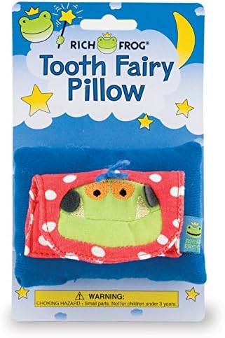 Rich Frog Friendly Monster Tooth Fairy Pillow and Tooth Keepsake, Multicolored - 4"