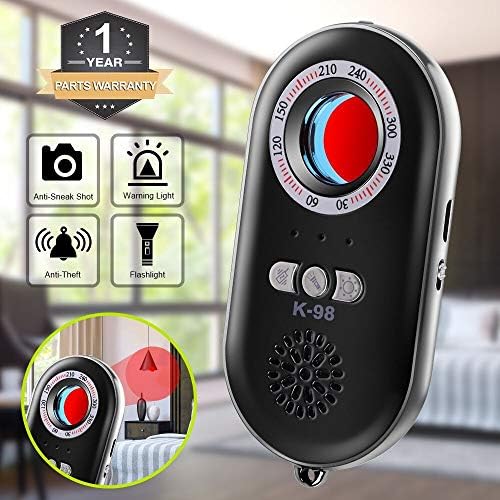 CaGuan Anti-Spy Hidden Camera Detector Infrared Portable Safesound Personal Alarm 3-in-1 Functionality Defense Emergency Alert with Mini LED Flashlight for Home Hotel Travel Suitcase Security Box