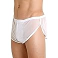Mens Mesh Shorts See Through with Large Split Sides Active Boxers Underwear
