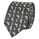 MENDEPOT Fly Fishing Hook And Salmon Necktie With Box Microfiber Jacquard Fish And Hook Pattern tie