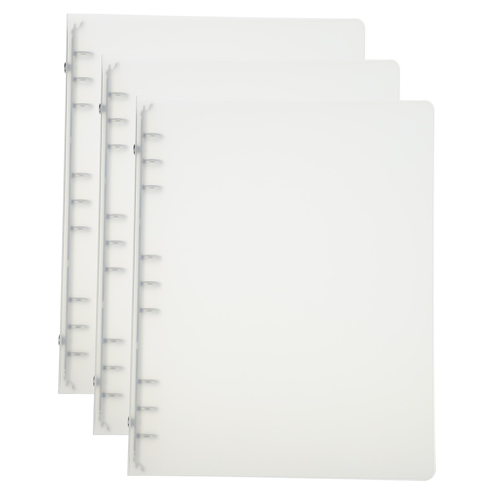 PATIKIL B5 Binder Cover, 3 Pcs PP 9 Ring Loose Leaf Binder Protector Round Ring Binder Cover Refillable Notebook Thickened Frosted Binder for Meeting Notebook Folder, Transparent