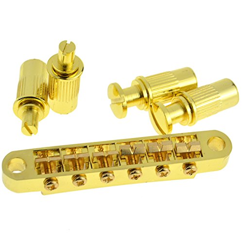 A Set Of Tune-o-matic Guitar Bridge & Tailpiece Studs For LP Guitar Gold