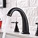 KINGO HOME Commercial Solid Brass Antique Lavatory Three Holes Two Handle Widespread Oil Rubbed Bronze Bathroom Faucet, Bathroom Sink Faucet Without Pop Up Drain