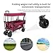 Goplus Collapsible Folding Wagon Cart, Utility Garden Cart Collapsible Outdoor Trolley with Sun/Rain Shade, Push Bar for Shopping, Beach, Lawn, Sports