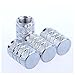 Godeson Silver Car Tire Valve Stems Cap Knurling Style Tire Valve Cap from Godeson, 4 Pcs/Set , aluminum Tire Wheel Stem Air Valve Caps for 8V1 US schrader valve, Dustproof Caps