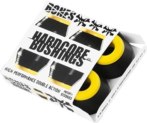 Bones Hardcore 4pc Medium Black Yellow Bushings Skateboard Bushings, Model: Hardcore 91A, Spoorting Goods Shop