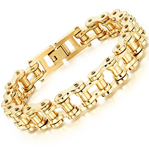 Ostan men s stainless steel chain link bracelet bike wr…