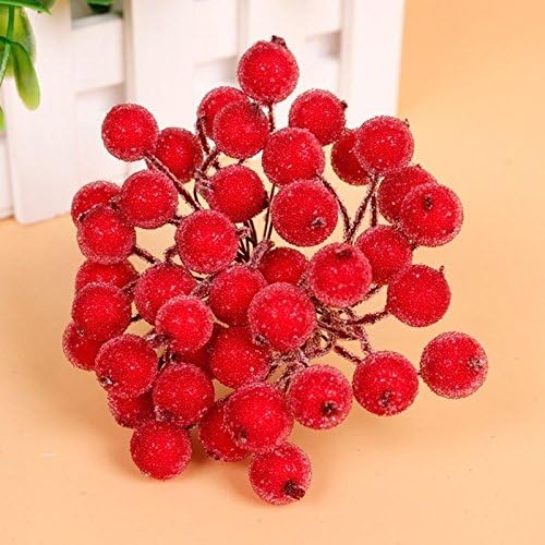 MagiDeal Unknown 200 Pieces Mini Christmas Decoration Artificial Berries Rot, 1cm - Image 3