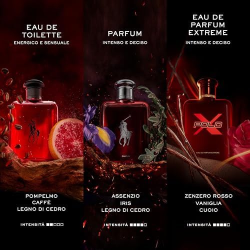Ralph Lauren Polo Red Parfum, profumo uomo intenso e avvolgente, 125ml