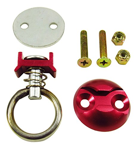 Pit Posse PP2869R S Track Anchor Aluminum Tie Down Track System Enclosed Cargo Trailer Quick Disconnect Red