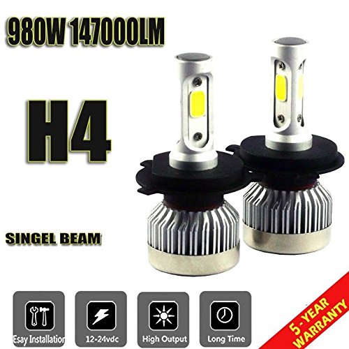 Pair h4 9003 hb2 980w 147000lm car led headlight bulbs …