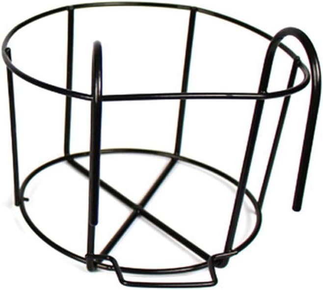 EMVANV Flower Pot Hanging Rack,Metal Iron Round Hanging Balcony Planter Hanging Plant Pots Flower Pots Trough Holder for Use on Balconies, Fences, Single Brick Wall or Railing(M,Black)