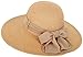 Straw Hat Women's Wide Brim Summer Beach Sun Hat w/Bowtie Ribbon