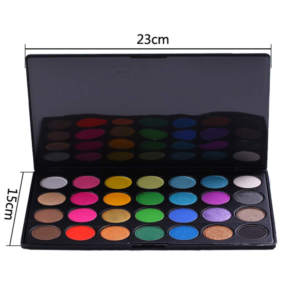 28 Color Bright Blendable Eyeshadow Palette Shine Matte Shimmer Powder Makeup Kit, Brights, (2)