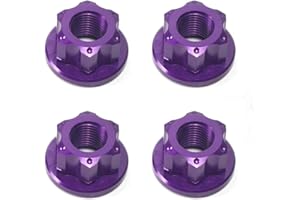 Emiif M10 Track Wheel Nuts for Bicycle Fixie Axle, 4 Pcs Non-Quick Release Hub Bolts, Pitch M10*1.0 for Standard M10 and 3/8 