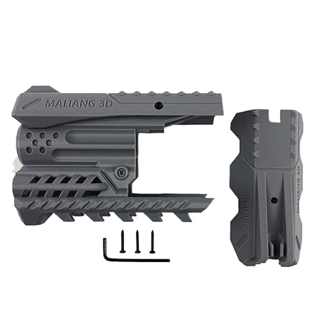 LDB SHOP 3D Drucken Geändert Vorderrohr und Oberes Schienen-Kit für Nerf Zombie Strike Hammershot Blaster Modification Upgrad