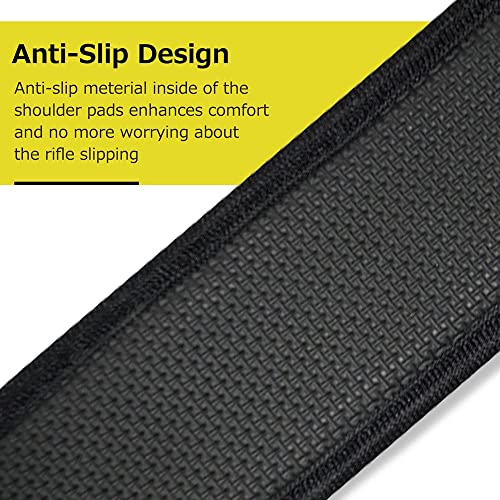 Multi Use Durable Shoulder Padding Strap,Two Point Traditional Sling with Swivels,Durable Shoulder Padding Strap,Metal Hardware Length Adjuster,Nylon Webbing-Black