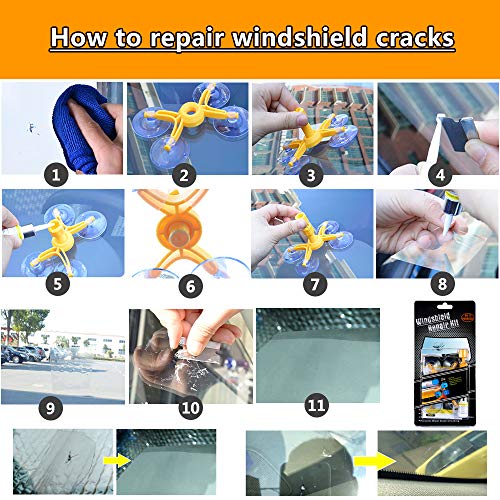Manelord Auto Windshield Repair Tool, Car Windshield Repair Kit with Windshield Repair Resin for Windshield Chip Repair, Windshield Crack Repair and Glass Repair
